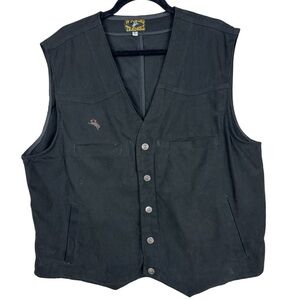 Wyoming Traders Men’s Texas Concealed Carry Canvas Cowboy Vest - Black XL